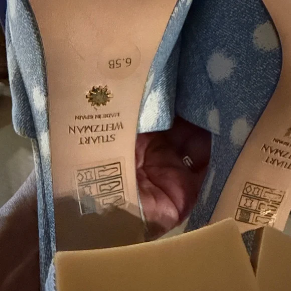 Stuart Weitzman  Wedge heels  Sorehigh Plat in Ocelot Denim. NEW with Box / tags - Picture 6 of 7